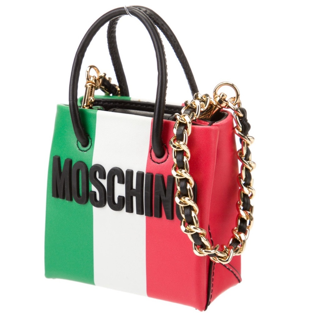 Moschino Italian Slogan Micro Shopper Bag
